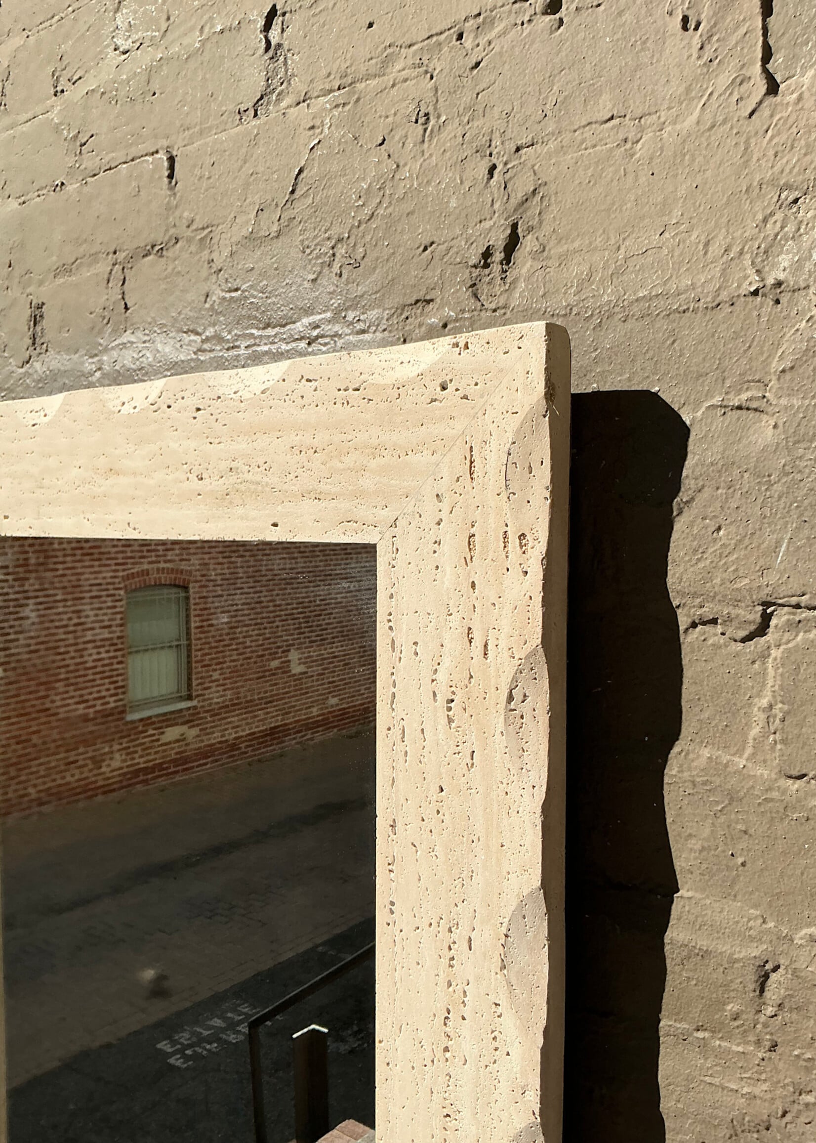 GOODWOOD Faux Travertine Plaster Mirror
