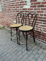 GOODWOOD Pair of Metal and Cane Counter Stools