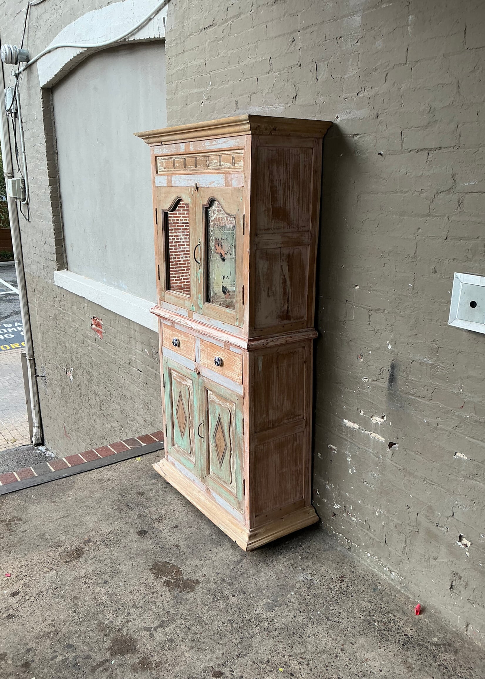 GOODWOOD Vintage Painted Two Part Cupboard