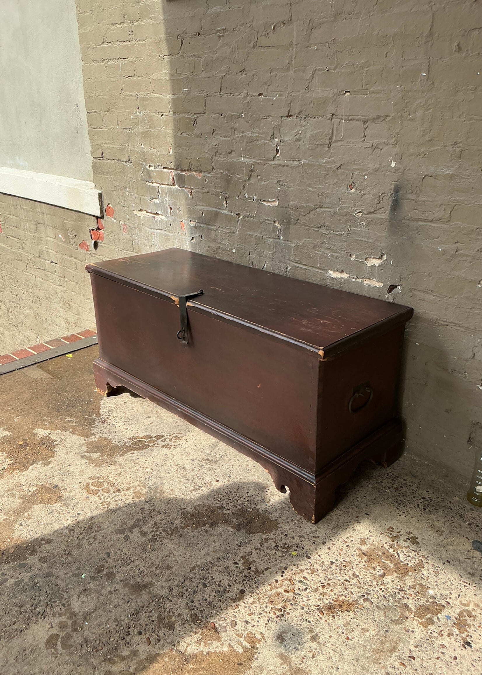 GOODWOOD Antique Six Board Blanket Chest, (some loss)