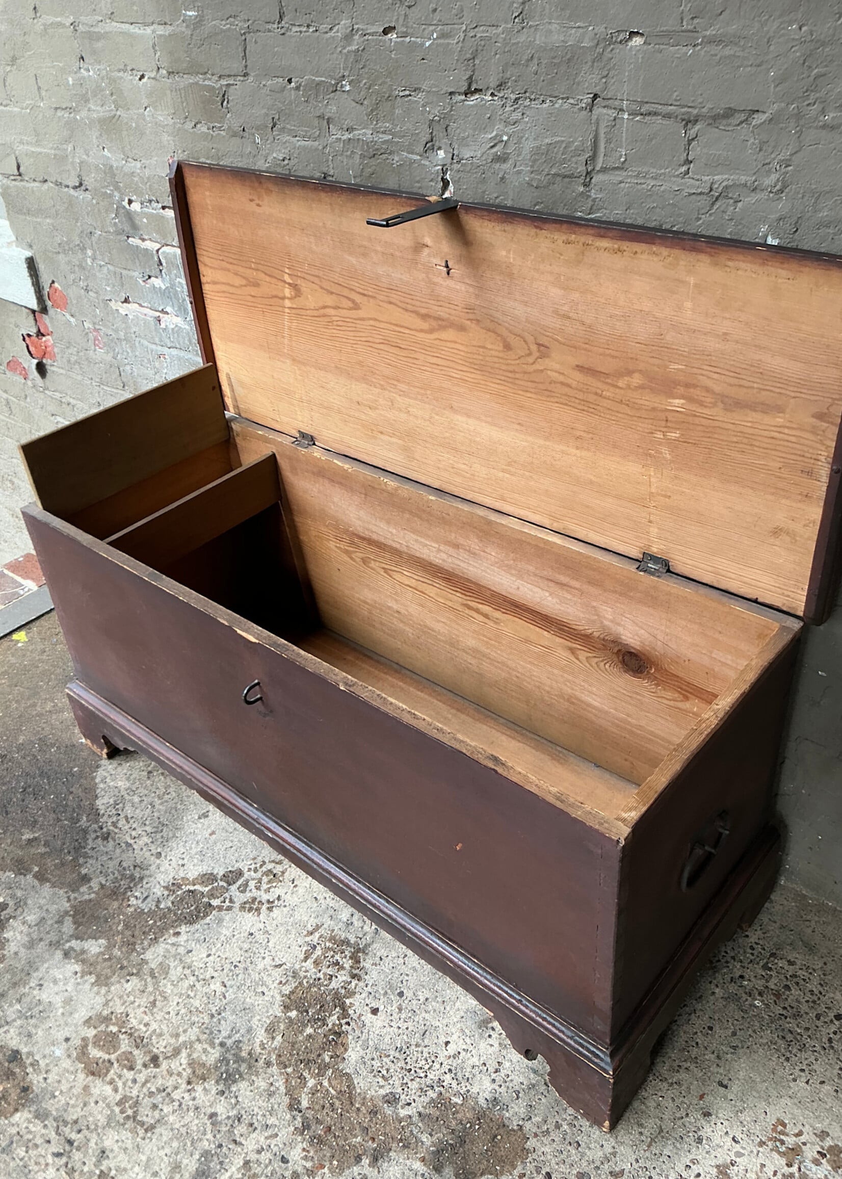 GOODWOOD Antique Six Board Blanket Chest, (some loss)