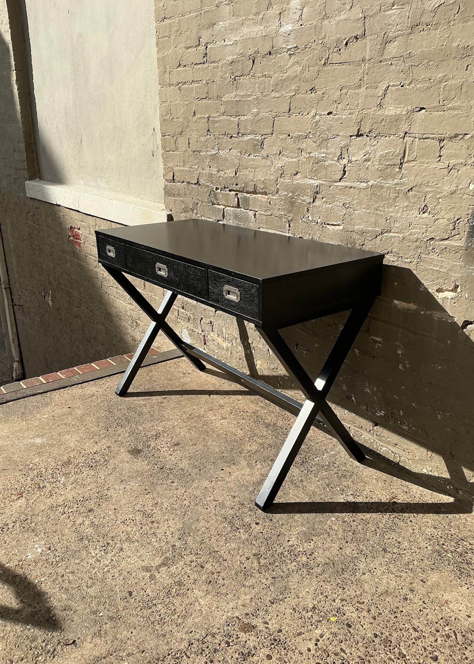 GOODWOOD Ebonized Campaign Style Desk