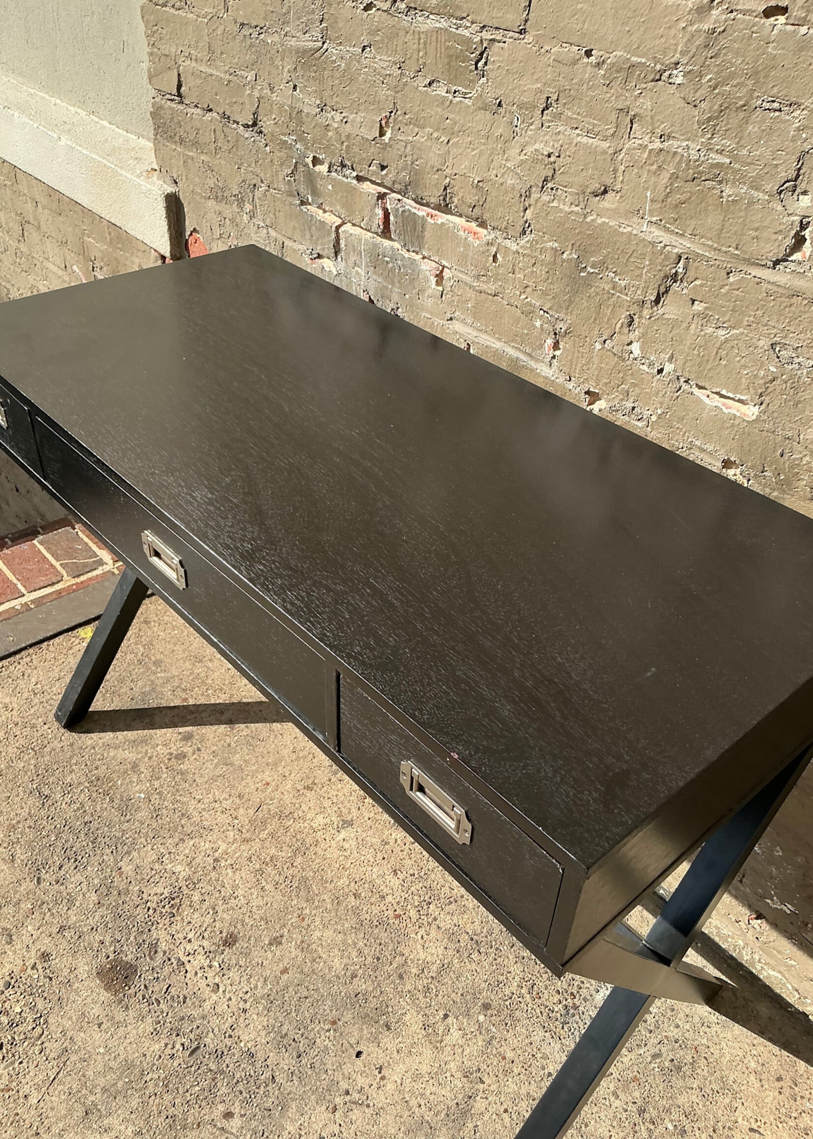 GOODWOOD Ebonized Campaign Style Desk