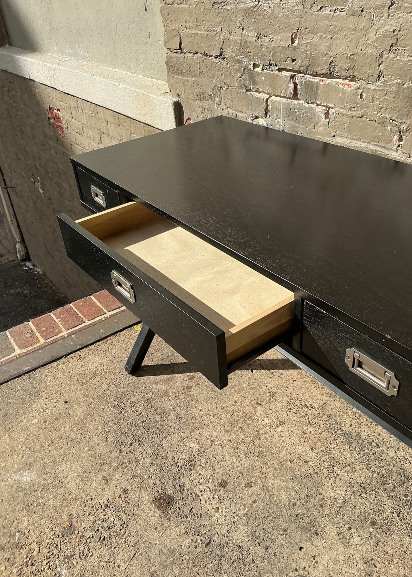 GOODWOOD Ebonized Campaign Style Desk