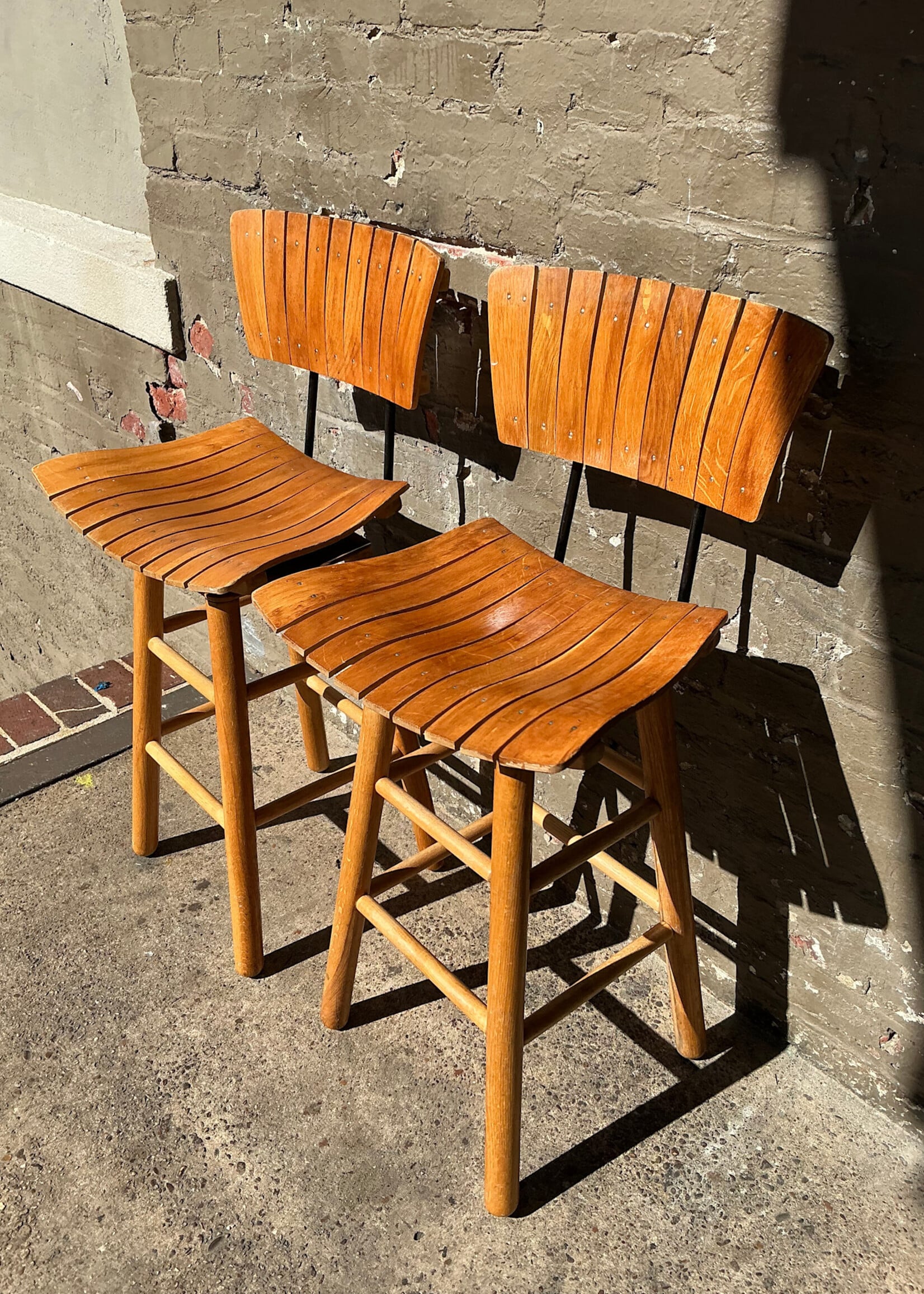 GOODWOOD Pair of Arthur Umanoff Style Counter Stools