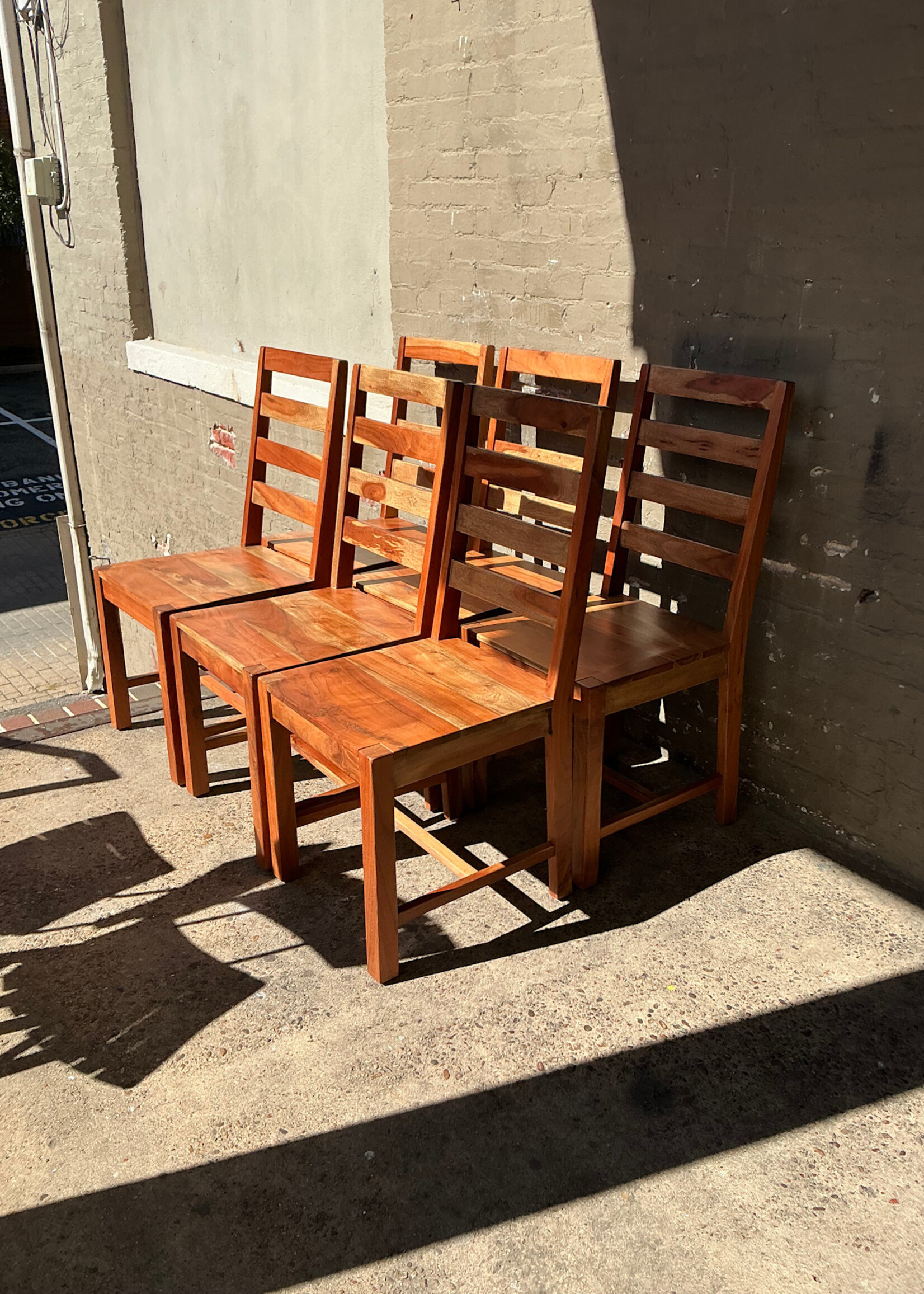 GOODWOOD Set of Six Acacia Side Chairs