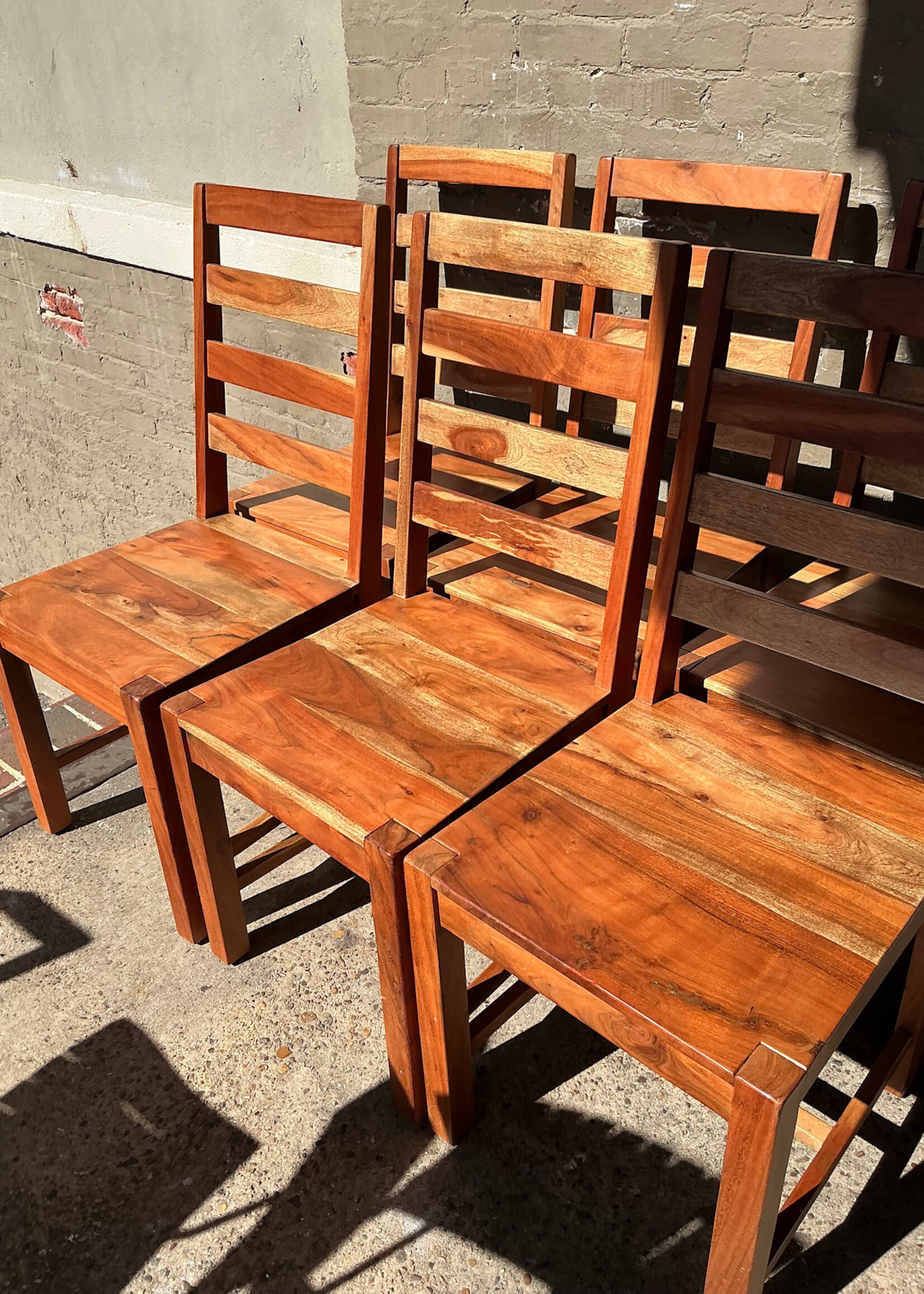 GOODWOOD Set of Six Acacia Side Chairs