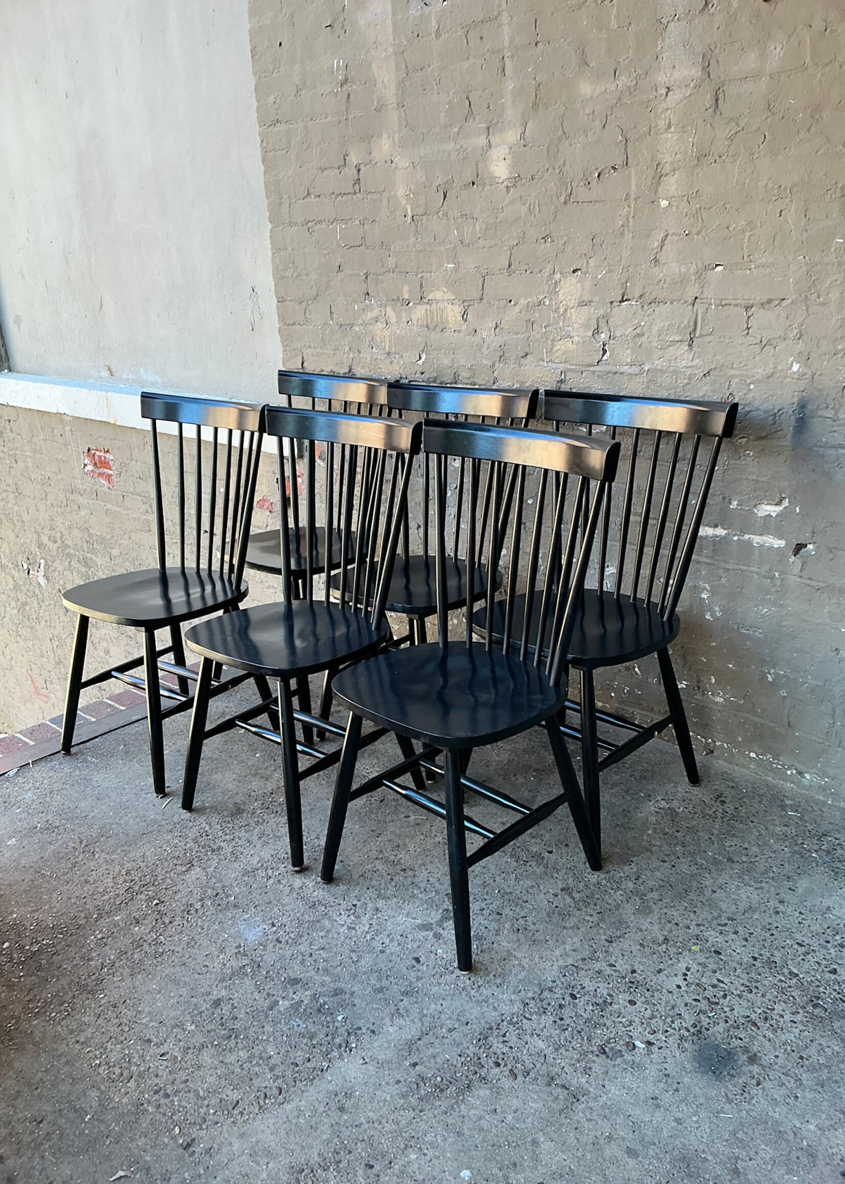 GOODWOOD Set of 6 Modern Ebonized Dining Chairs