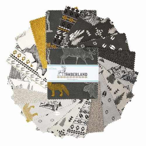 Riley Blake Cotton Square 5" Charm Pack Timberland Fabric By Riley Blake Designs Riley Blake Cotton Square 5" Charm Pack Timberland Fabric By Riley Blake Designs