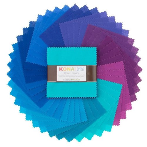 Robert Kaufman Kona Quilting Cotton 5" Charm Squares Solids Peacock By Robert Kaufman Robert Kaufman Kona Quilting Cotton 5" Charm Squares Solids Peacock By Robert Kaufman