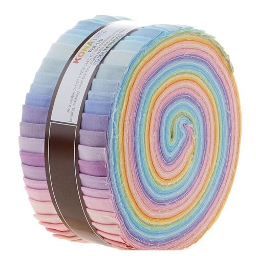 Kona Kona Quilting Cotton Solids Jelly Roll Colours New Pastels Palette By Robert Kaufman