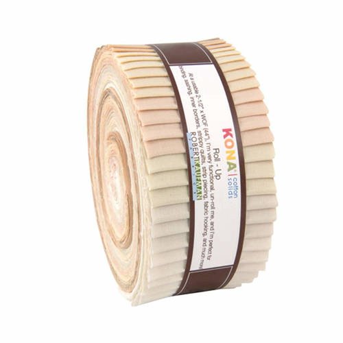 Kona 2.5" Kona Cotton Solids Not Quite White Jelly Roll Strips by Robert Kaufman Fabric Kona 2.5" Kona Cotton Solids Not Quite White Jelly Roll Strips by Robert Kaufman Fabric