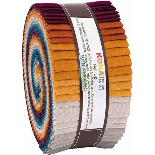 Kona Quilting Cotton Kona Solids Tuscan Skies Jelly Roll Strips by Robert Kaufman Fabric