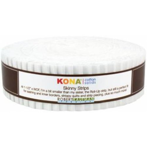 Kona Kona White Cotton Solids 1.5" Strips Jelly Roll Precut Fabric By Robert Kaufman Kona Kona White Cotton Solids 1.5" Strips Jelly Roll Precut Fabric By Robert Kaufman