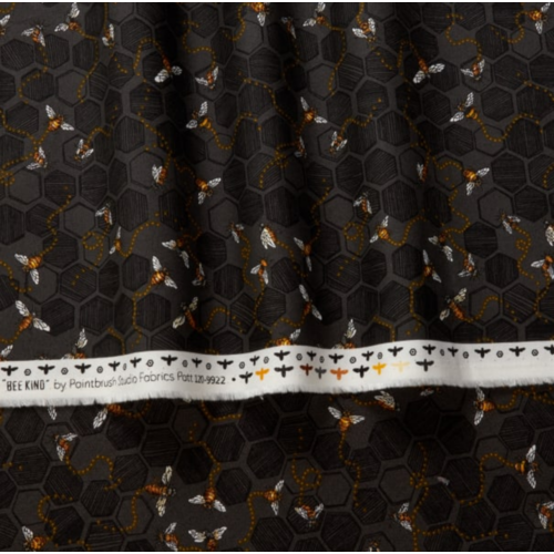 Paint Brush Studios Quilting Cotton Fabric Black Bee Kind By Paintbrush Studios