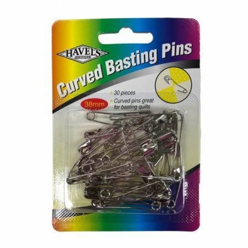 Havel's Havel's Quilting Curved Steel Basting Safety Pins 38mm Havel's Havel's Quilting Curved Steel Basting Safety Pins 38mm