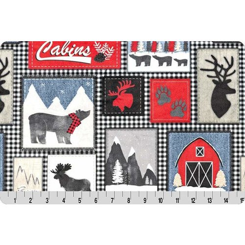 Shannon Fabrics Digital Cuddle® Lodge Patches Jeans Minky Plush Fabric By Shannon Fabrics Shannon Fabrics Digital Cuddle® Lodge Patches Jeans Minky Plush Fabric By Shannon Fabrics