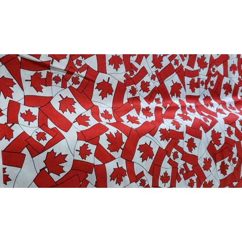 Nutex Fabrics Canadian Maple Leaf Flag 100% Cotton Fabric Nutex Fabrics Canadian Maple Leaf Flag 100% Cotton Fabric