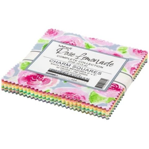 Robert Kaufman Quilting Cotton Fabric 5" Charm Squares Wishwell Rose Lemonade By Vanessa Lillrose & Linda Fitch for Robert Kaufman Robert Kaufman Quilting Cotton Fabric 5" Charm Squares Wishwell Rose Lemonade By Vanessa Lillrose & Linda Fitch for Robert Kaufman