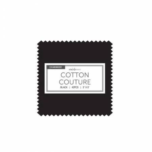Michael Miller Black Cotton Couture Micheal Miller Solids 5" Squares Charms 42pcs