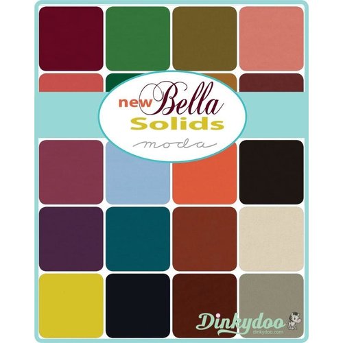Moda Fabrics Quilting Cotton Bella Solids 2.5" Mini Charms Squares By Moda