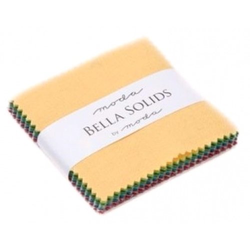 Moda Fabrics Quilting Cotton Bella Solids 2.5" Mini Charms Squares By Moda Moda Fabrics Quilting Cotton Bella Solids 2.5" Mini Charms Squares By Moda