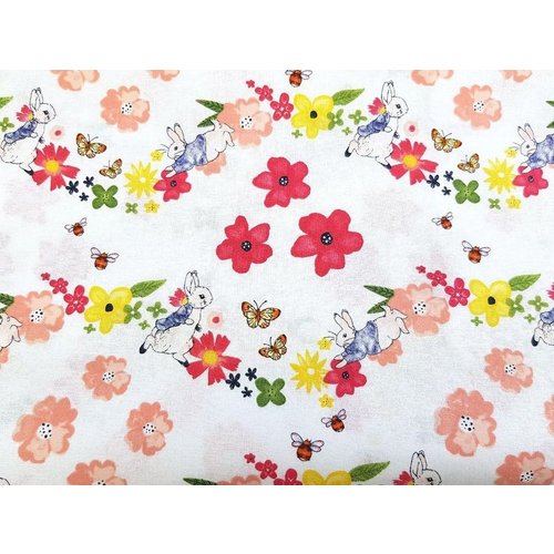 Visage Textile Inc. Quilting Cotton fabric 5pcs Fat Quarter Bundle Peter Rabbit Flowers and Dreams By Visage Textiles ltd.