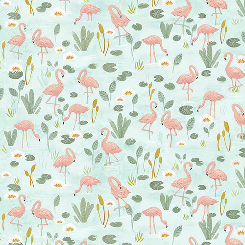 Dear Stella Fabrics Quilting Cotton Let's Get Wild Flamingo Pond Cotton Fabric By Clara Jean for Dear Stella Dear Stella Fabrics Quilting Cotton Let's Get Wild Flamingo Pond Cotton Fabric By Clara Jean for Dear Stella