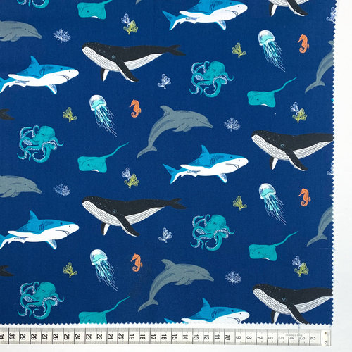 Nutex Fabrics Premium Quilting Cotton Fabric Ocean Life by Nutex Fabrics
