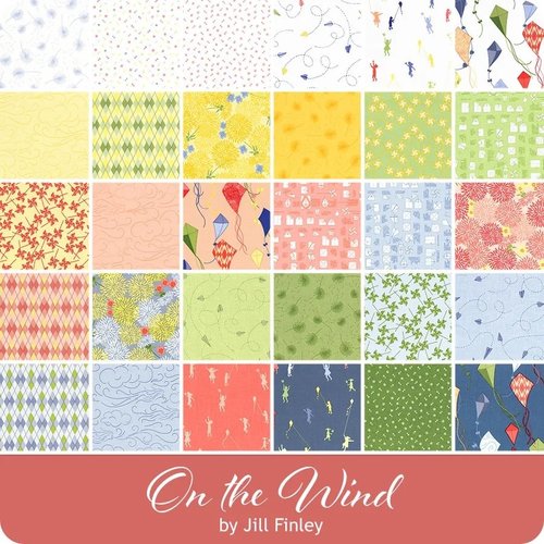 Riley Blake Quilting Cotton 5" Charm Pack On The Wind By Jill Finley For Riley Blake Designs