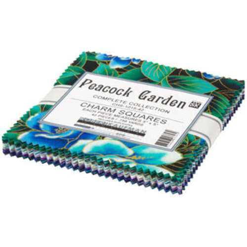 Robert Kaufman Quilting Cotton Charm Pack Peacock Gardens By Studio RK For Robert Kaufman Robert Kaufman Quilting Cotton Charm Pack Peacock Gardens By Studio RK For Robert Kaufman