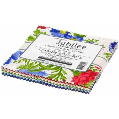 Robert Kaufman Quilting Cotton 5" Charm Squares Flowerhouse Jubilee by Debbie Beaves For Robert Kaufman Robert Kaufman Quilting Cotton 5" Charm Squares Flowerhouse Jubilee by Debbie Beaves For Robert Kaufman