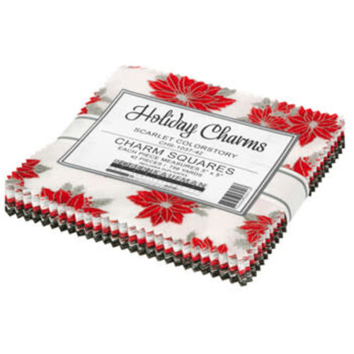 Robert Kaufman Quilting Cotton Charm Squares Holiday Charms 15 Scarlet Metallic By Robert Kaufman Robert Kaufman Quilting Cotton Charm Squares Holiday Charms 15 Scarlet Metallic By Robert Kaufman