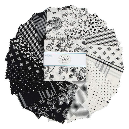 Riley Blake Designs Quilting Cotton Charm Pack Fleur Noire By My Mind's Eye For Riley Blake Designs Riley Blake Designs Quilting Cotton Charm Pack Fleur Noire By My Mind's Eye For Riley Blake Designs