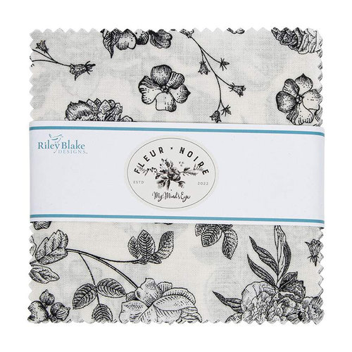 Riley Blake Designs Quilting Cotton Charm Pack Fleur Noire By My Mind's Eye For Riley Blake Designs