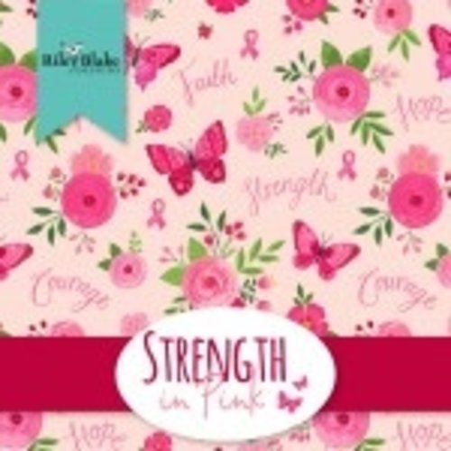 Riley Blake Designs Quilting Cotton Charm Pack Strength In Pink By Riley Blake Designs