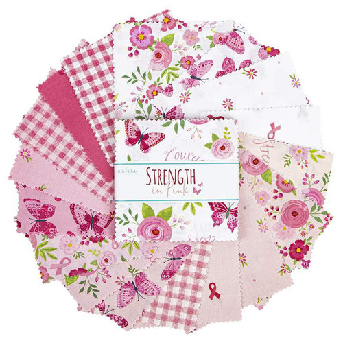 Riley Blake Designs Quilting Cotton Charm Pack Strength In Pink By Riley Blake Designs Riley Blake Designs Quilting Cotton Charm Pack Strength In Pink By Riley Blake Designs
