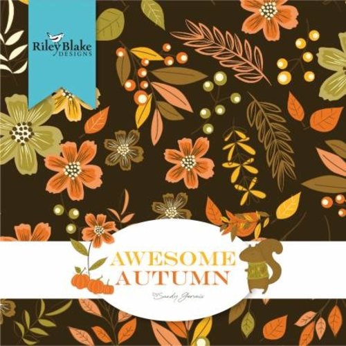 Riley Blake Designs Quilting Cotton Charm Pack Awesome Autumn By Sandy Gervais For Riley Blake Designs