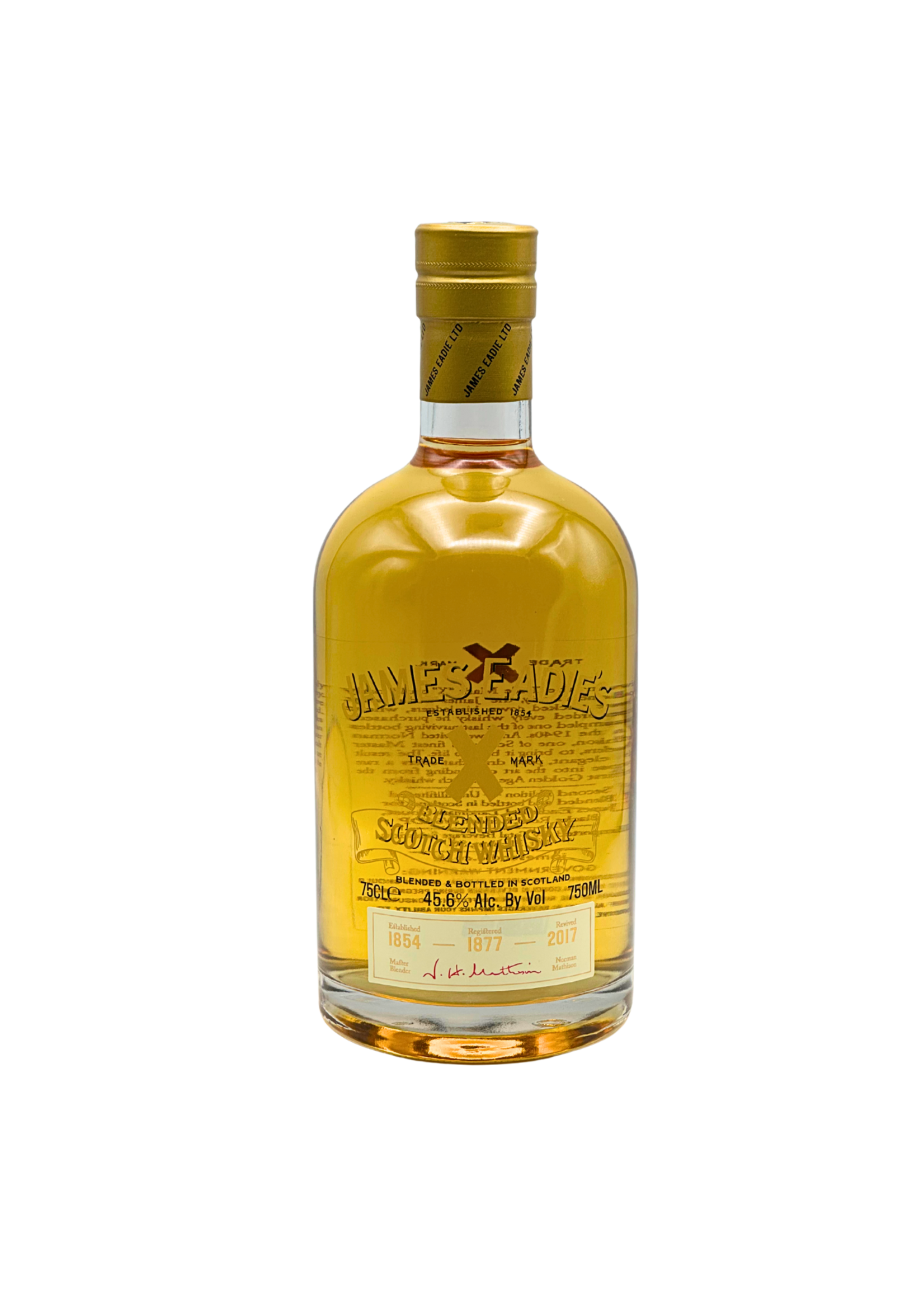 Blended Scotch Whiskey Trademark "X" by James Eadie