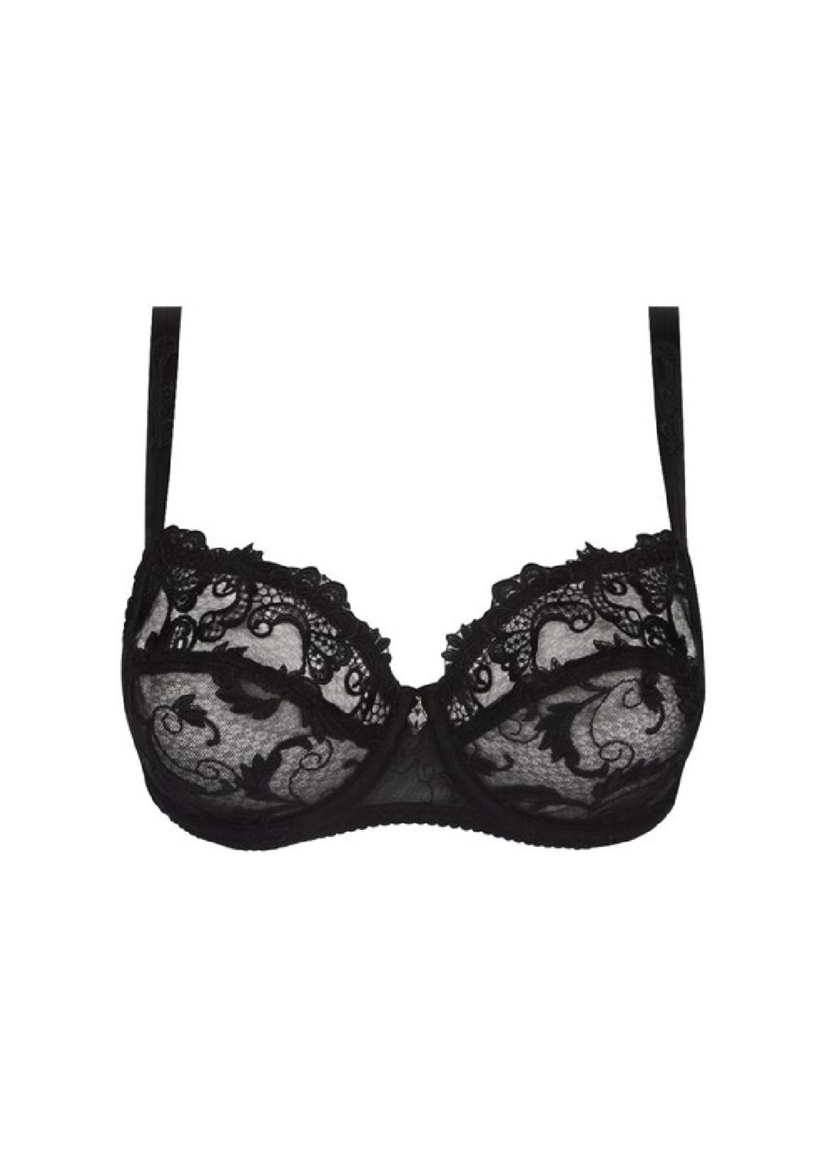 Balcony bra in lace with guipure by Lise Charmel red