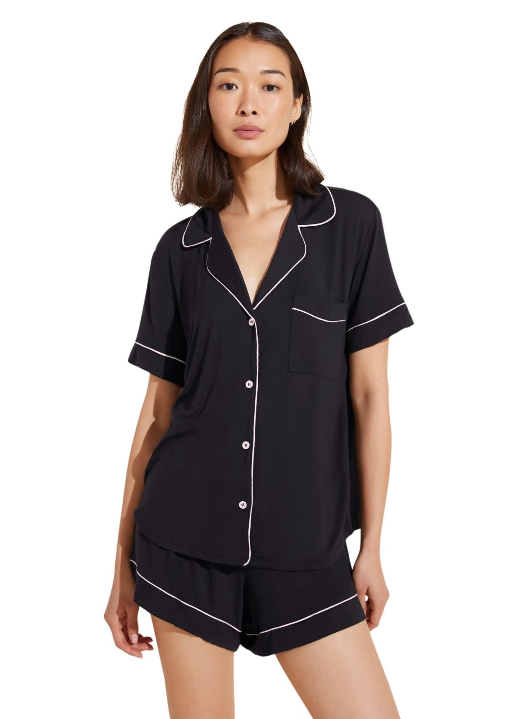 Eberjey Gisele TENCEL Modal Relaxed Black Shorty PJ Set