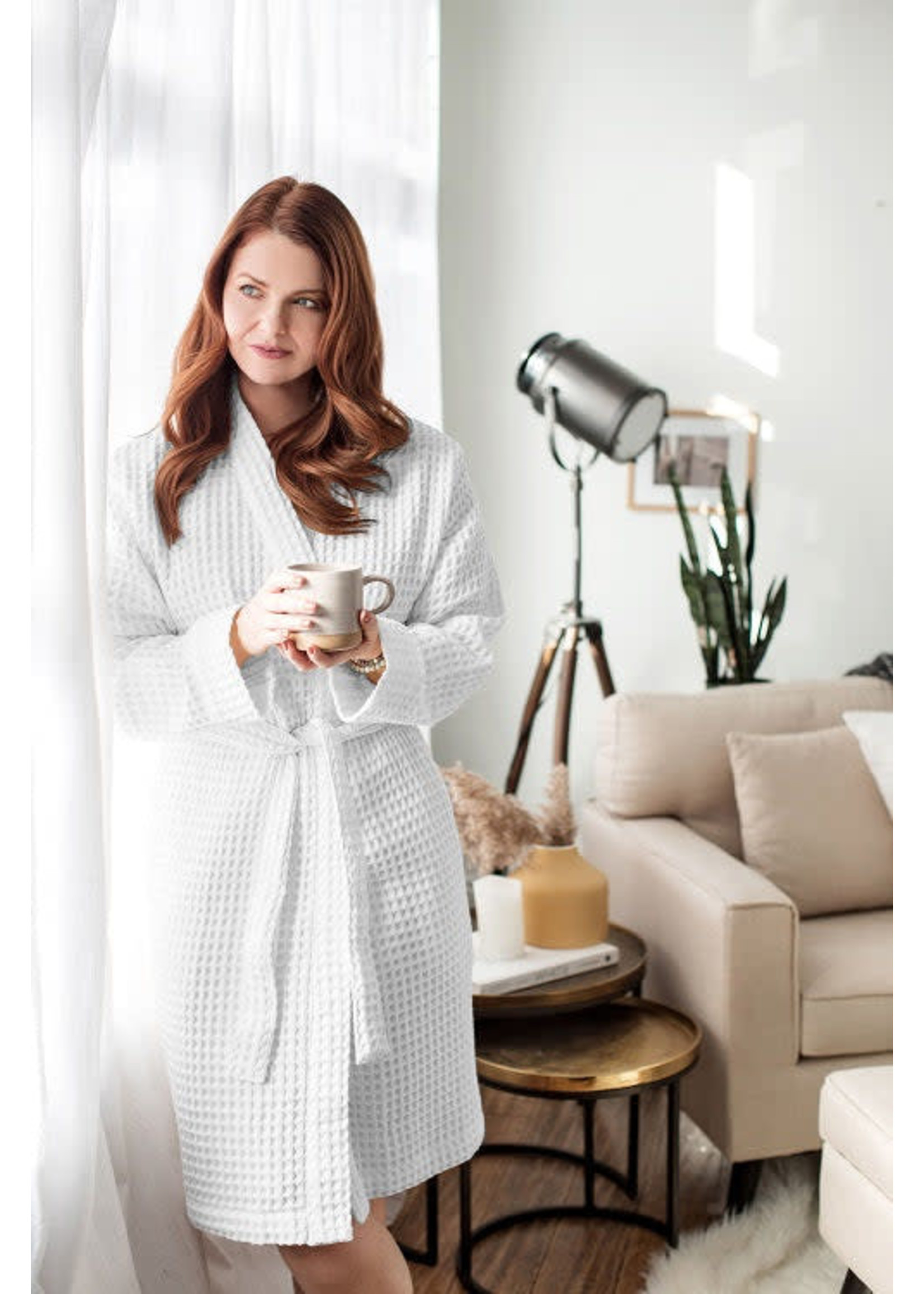 Linen Way 100% Cotton  Waffle Bathrobe