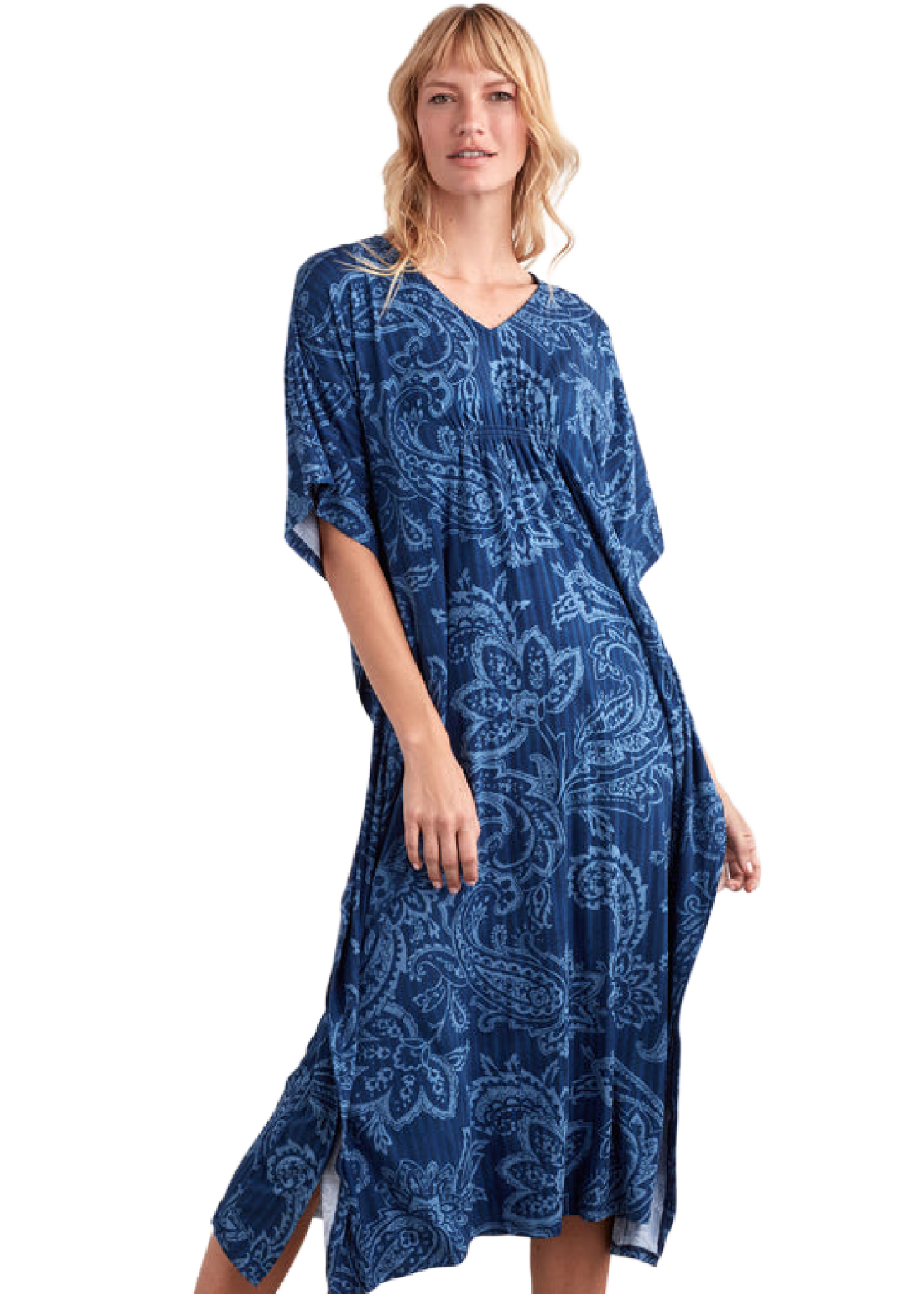 Ellen Tracy Modal V Neck Caftan