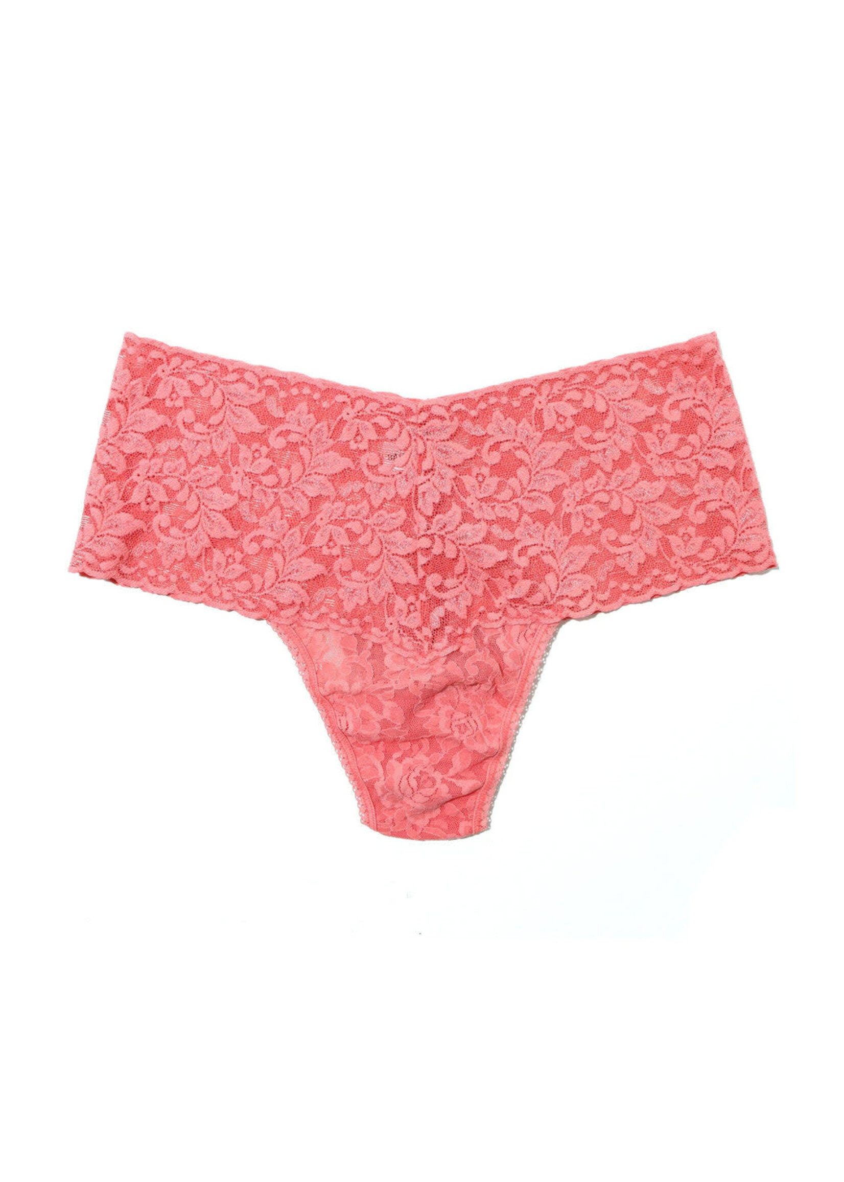 New Hanky Panky Neon Pink And Yellow Lace Thong Underwear Style