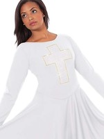 Eurotard Adult White Cross of Light Praise Dress 4X "Final Sale"