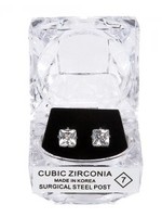 Dasha Designs Square Post Crystal Stud Earrings 2716