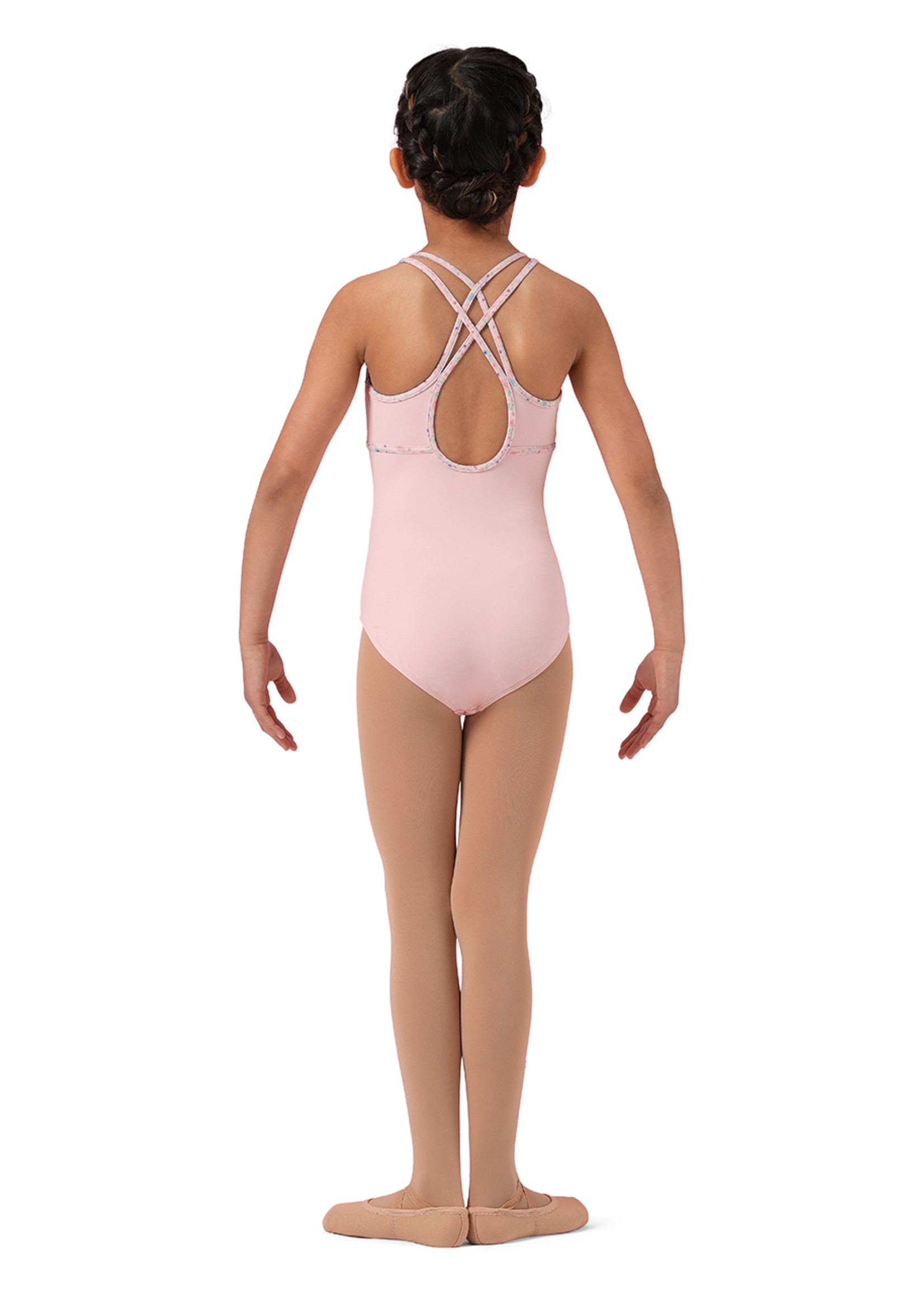 Mirella Child Floral Double Cross Camisole Leotard