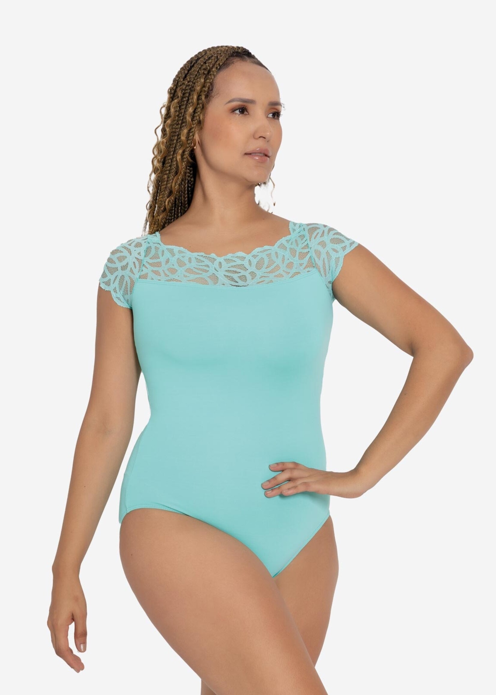 So Danca Adult Elenita Lace Cap Sleeve Leotard