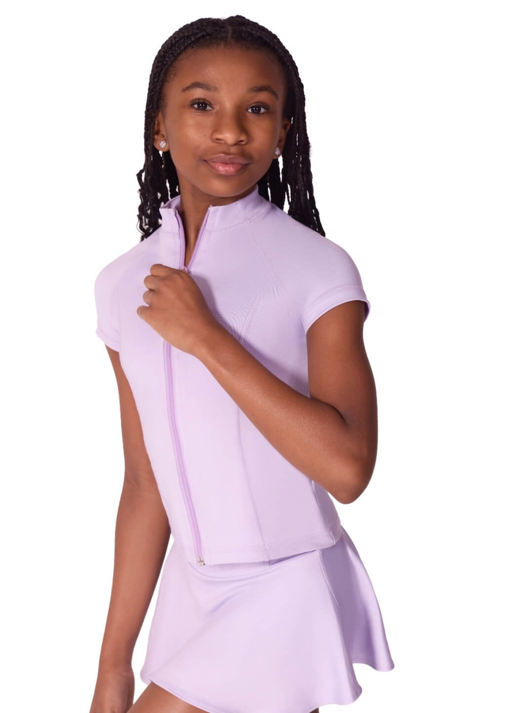Capezio Short Sleeve Zip Up Top