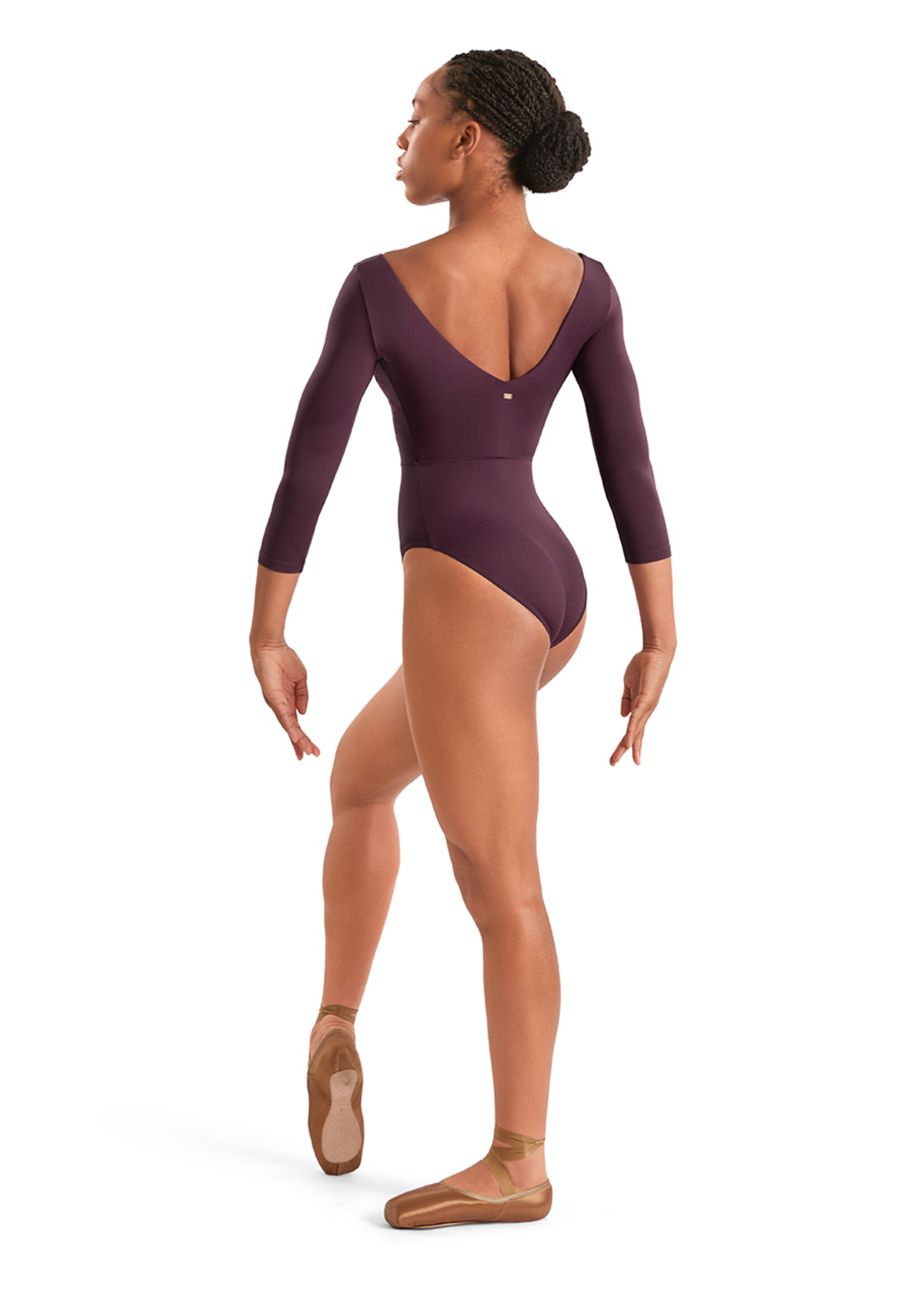 Mirella Adult Embroidered 3/4 Sleeve Leotard